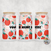 Coral Apples Glass Can