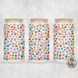 Coral Stars Glass Can