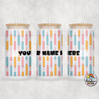 Pastel Pencil Glass Can