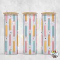 Pastel Pencil Glass Can