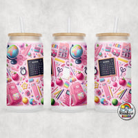 Pink Supplies Glass Can