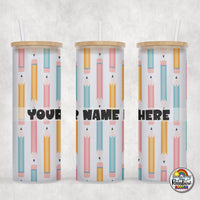 Pastel Pencil Glass Can