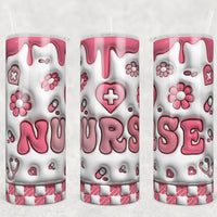 Nurse Checkered Puff Tumbler