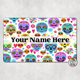 Bright Sugar Skulls-Hall Pass Holder