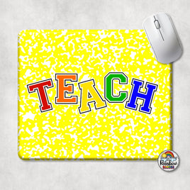 Yellow Bright TEACH Mouse Pad