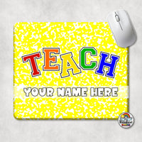 Yellow Bright TEACH Mouse Pad