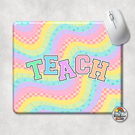 Retro Rainbow TEACH Mouse Pad