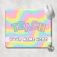 Retro Rainbow TEACH Mouse Pad