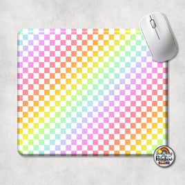 Rainbow Checker Mouse Pad