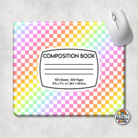Rainbow Checker Composition Mouse Pad