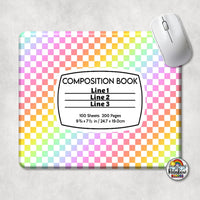 Rainbow Checker Composition Mouse Pad