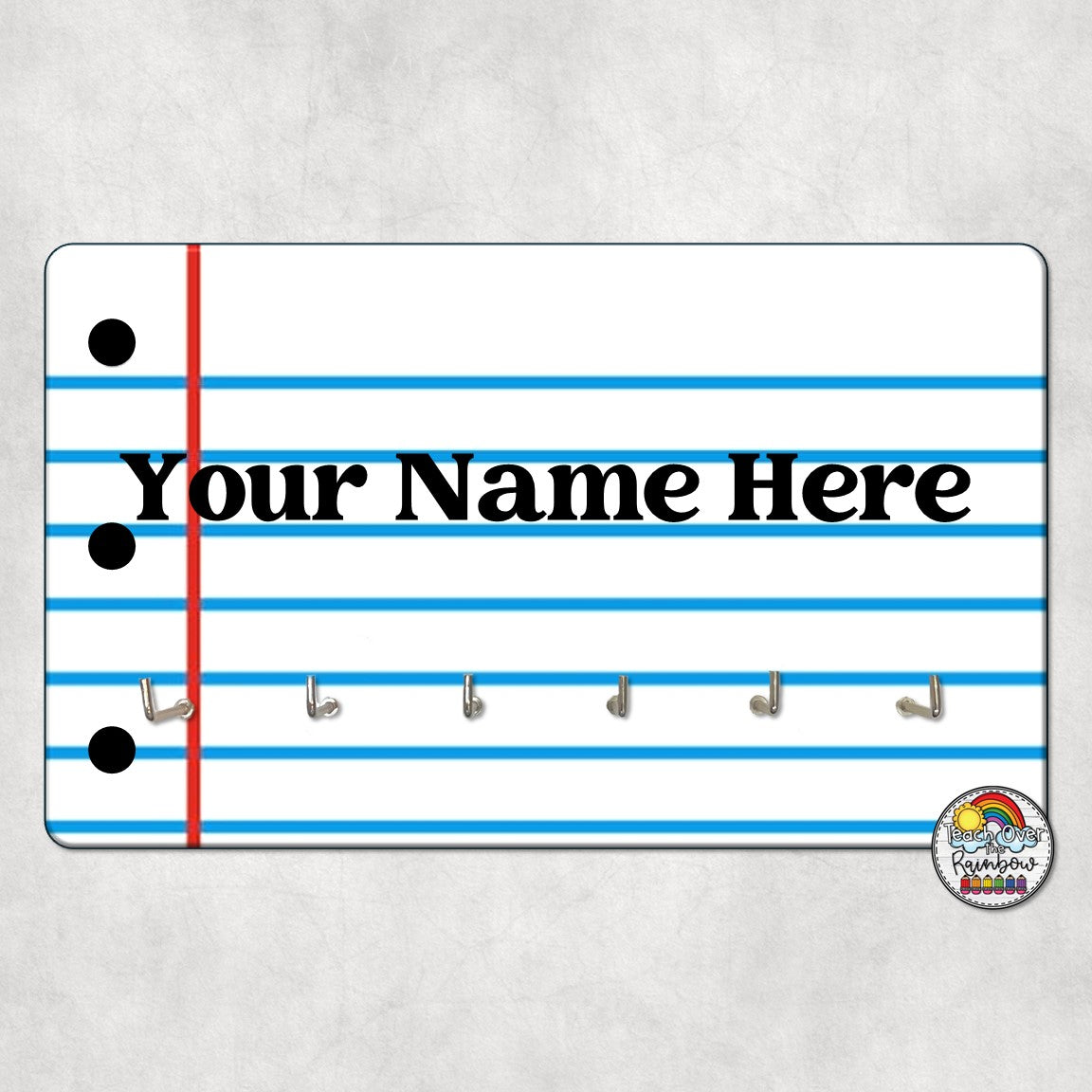 Notebook Paper-Hall Pass Holder| Teach Over the Rainbow