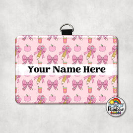 Pencil Bows & Apples Horizontal