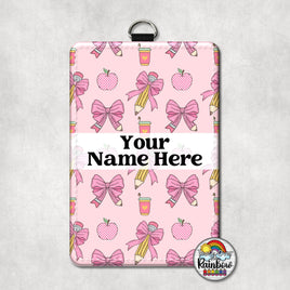 Pencil Bows & Apples Vertical