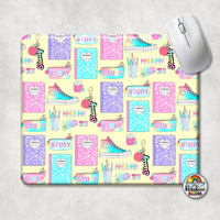 Yellow School Supplies Mouse Pad