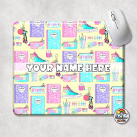 Yellow School Supplies Mouse Pad