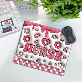 Nurse Checkered Puff Mouse Pad