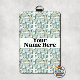 Green Cross Floral Vertical