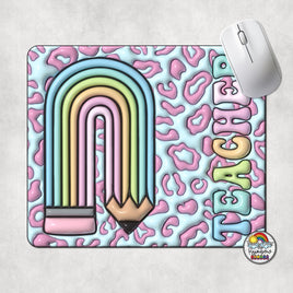 Blue Teacher Pencil Mouse Pad