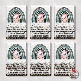 Boho Teal Leopard Rainbow-Hall Pass Set