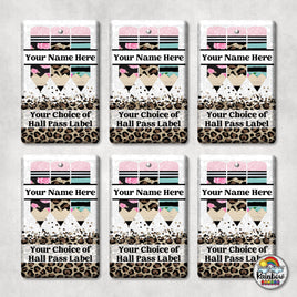 Boho Teal Leopard Pencil-Hall Pass Set