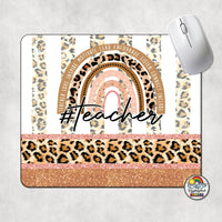 Boho Leopard Rainbow Mouse Pad