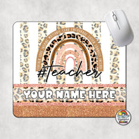 Boho Leopard Rainbow Mouse Pad