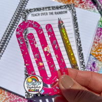 Hot Pink Specs Specialty Acrylic Paperclip