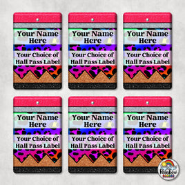 Neon Leopard Pencil-Hall Pass Set