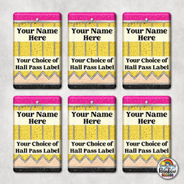 Yellow Crackle Pencil-Hall Pass Set