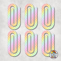 Rainbow Checker Acrylic Paperclips