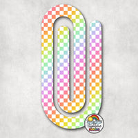 Rainbow Checker Acrylic Paperclips