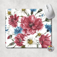 Burgundy Floral Mouse Pad