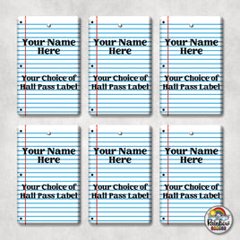 Notebook Paper-Hall Pass Set