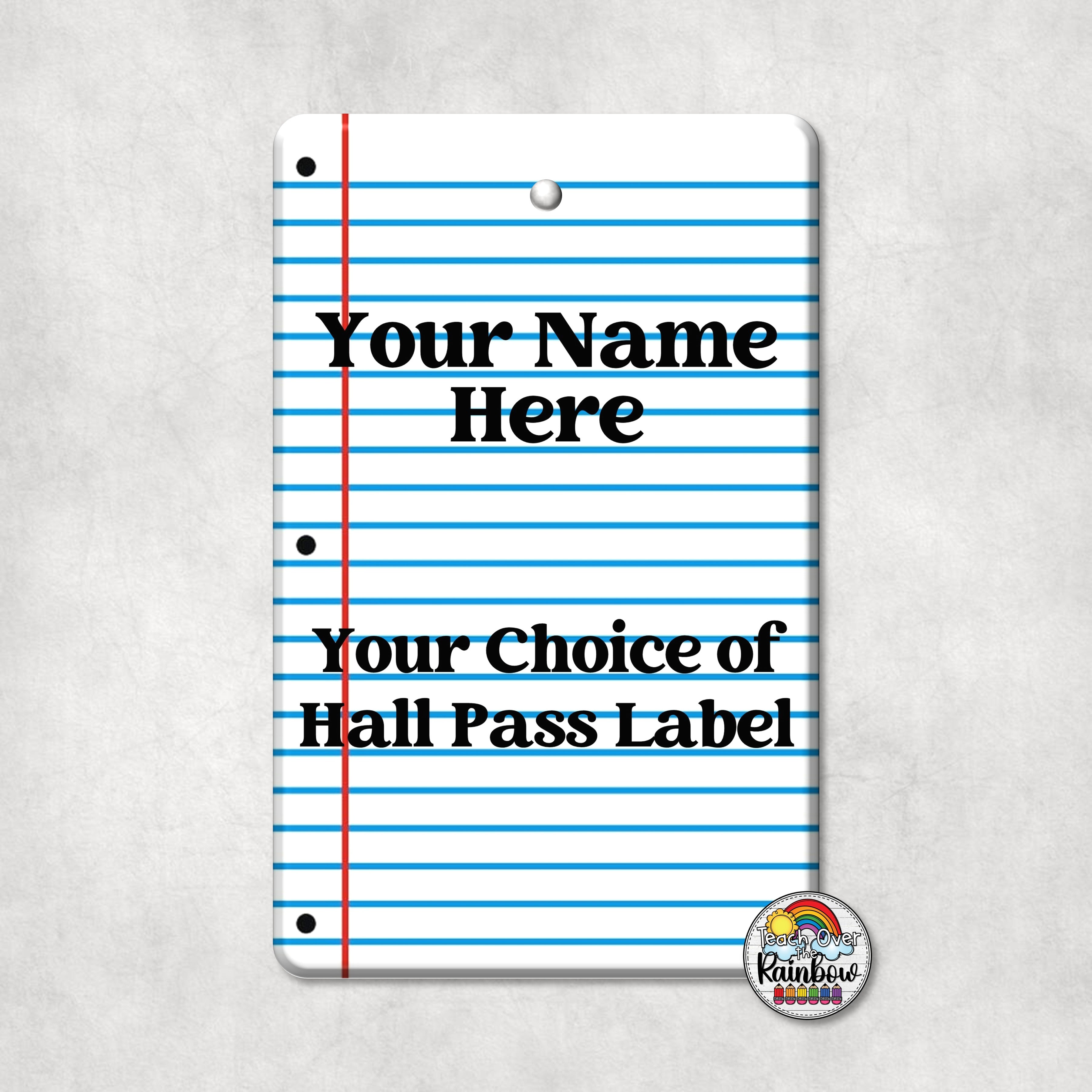 Notebook Paper- Single Pass – Teach Over the Rainbow