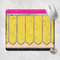 Yellow Crackled Pencil Mouse Pad