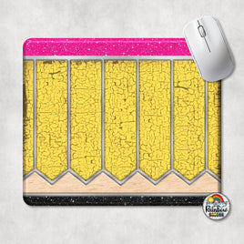 Yellow Crackled Pencil Mouse Pad