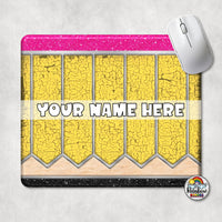 Yellow Crackled Pencil Mouse Pad