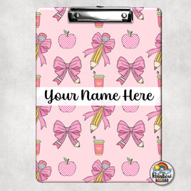 Pencil Bows & Apples Clipboard