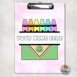 Water Color Crayons Clipboard