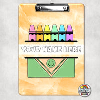 Water Color Crayons Clipboard