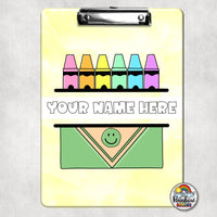 Water Color Crayons Clipboard