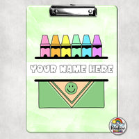 Water Color Crayons Clipboard