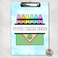 Water Color Crayons Clipboard