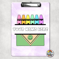Water Color Crayons Clipboard