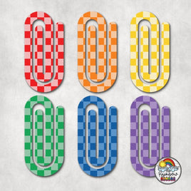 Muti-Color Checker Acrylic Paperclips