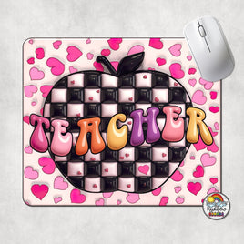 Checkered Apple Mouse Pad