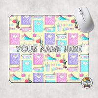 Yellow School Supplies Mouse Pad