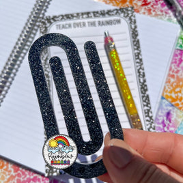 Black Glitter Specialty Acrylic Paperclip