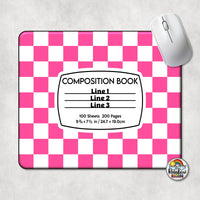 Checker 2 Composition Book Mouse Pad